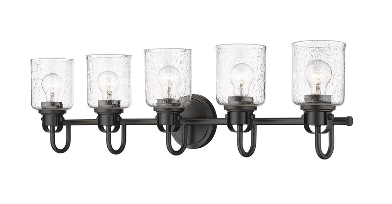 Z-Lite 340-5V-MB Five Light Vanity, Matte Black