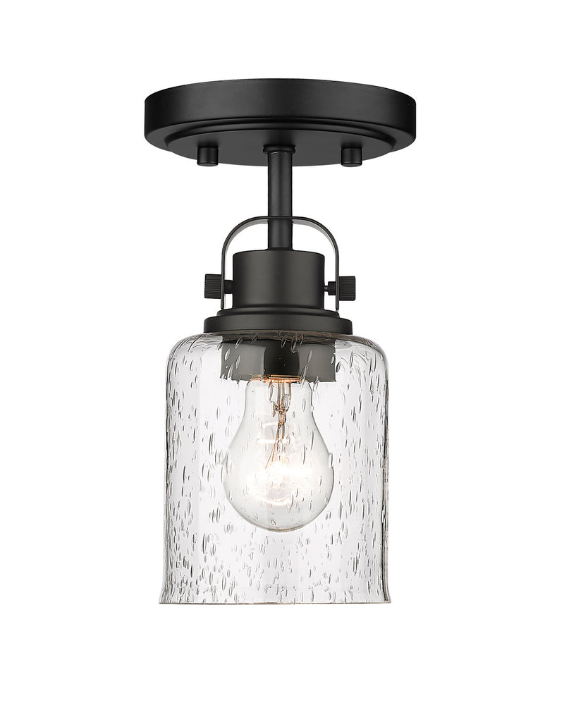 Z-Lite 340F1-MB One Light Flush Mount, Matte Black