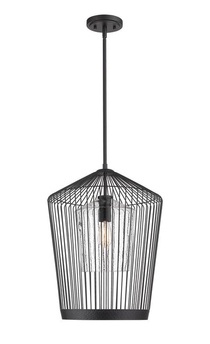 Z-Lite 342P19-MB One Light Pendant, Matte Black