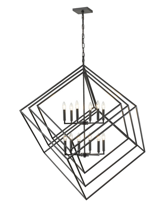Z-Lite 457-12MB 12 Light Chandelier, Matte Black