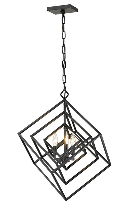 Z-Lite 457-3MB Three Light Chandelier, Matte Black