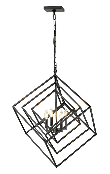 Z-Lite 457-4MB Four Light Chandelier, Matte Black