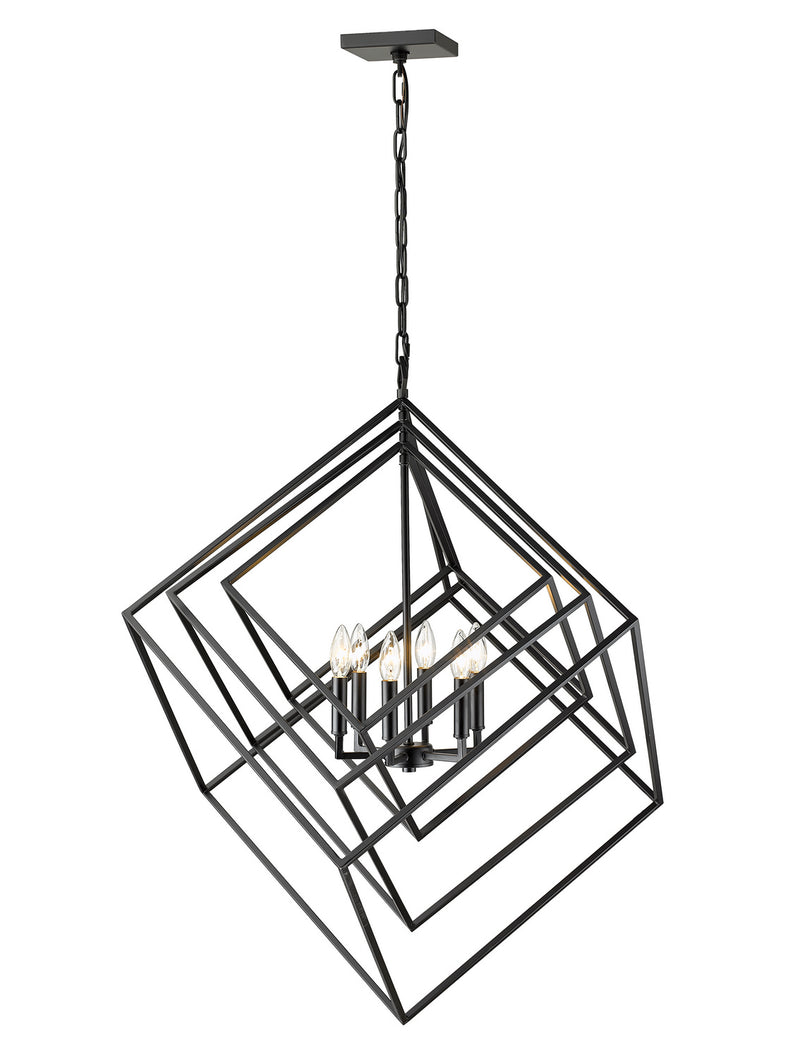 Z-Lite 457-6MB Six Light Chandelier, Matte Black