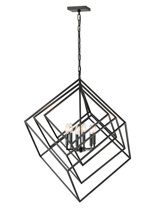Z-Lite 457-6MB Six Light Chandelier, Matte Black