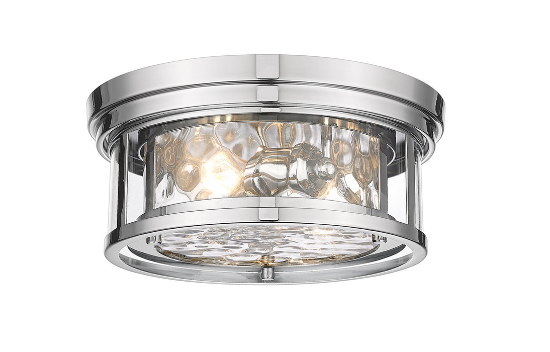 Z-Lite 493F2-PN Two Light Flush Mount, Polished Nickel