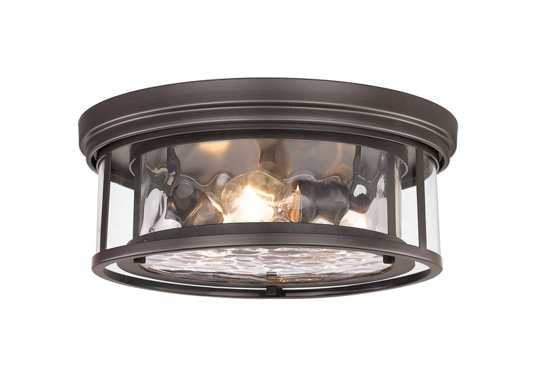 Z-Lite 493F3-BRZ Three Light Flush Mount, Bronze
