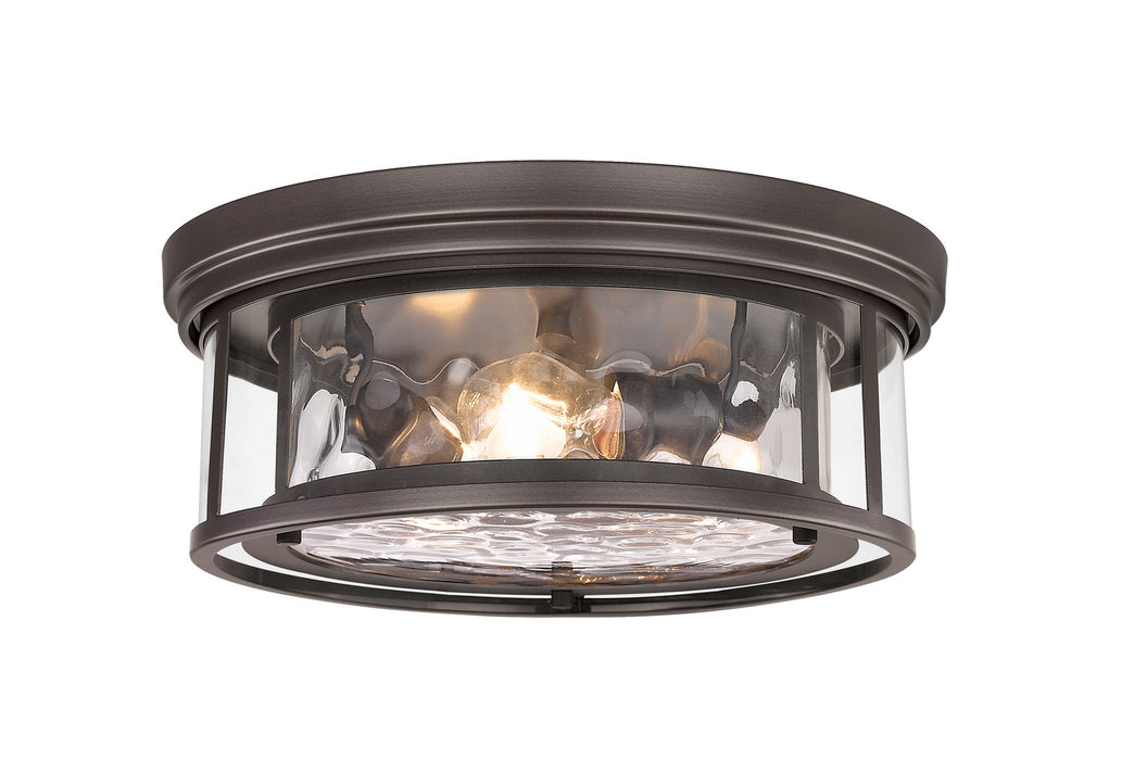 Z-Lite 493F3-BRZ Three Light Flush Mount, Bronze