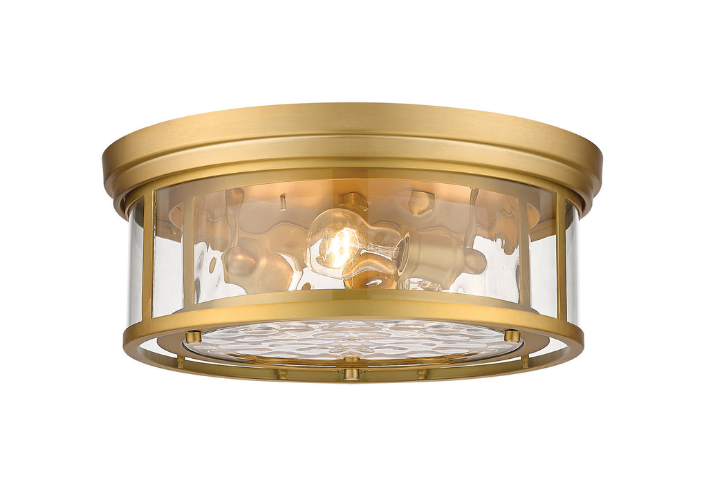 Z-Lite 493F3-OBR Three Light Flush Mount, Olde Brass
