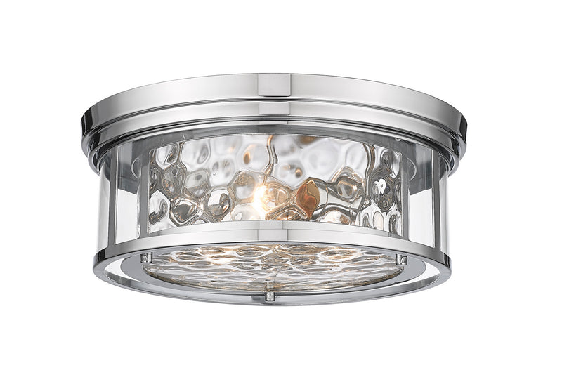 Z-Lite 493F3-PN Three Light Flush Mount, Polished Nickel