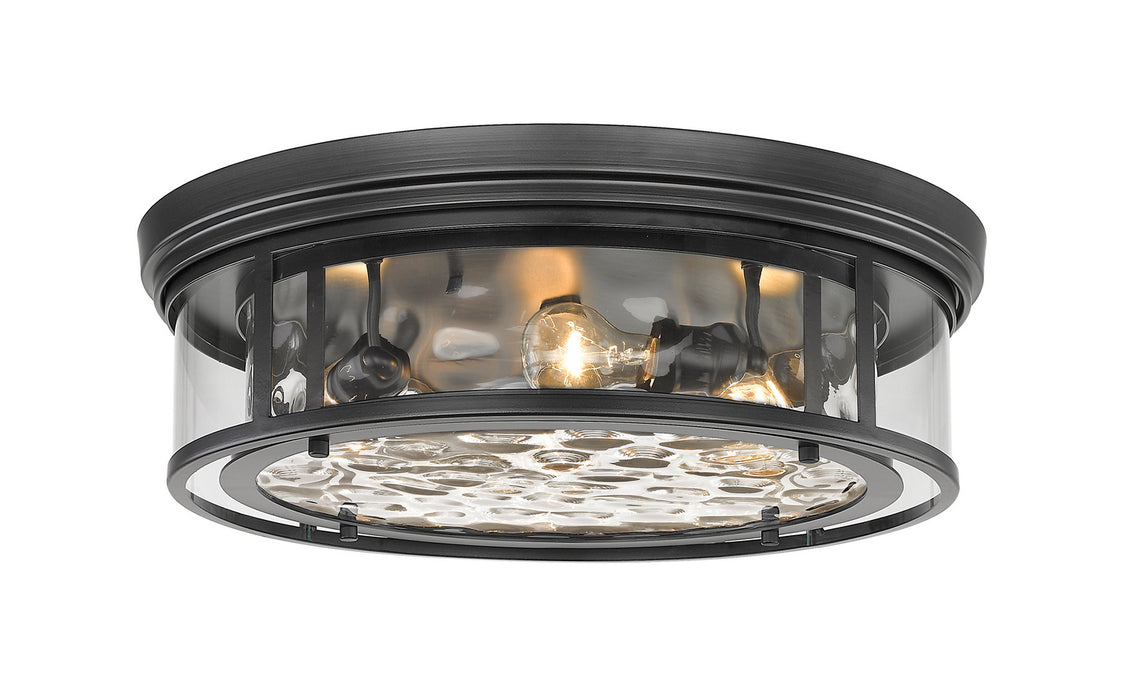 Z-Lite 493F4-MB Four Light Flush Mount, Matte Black