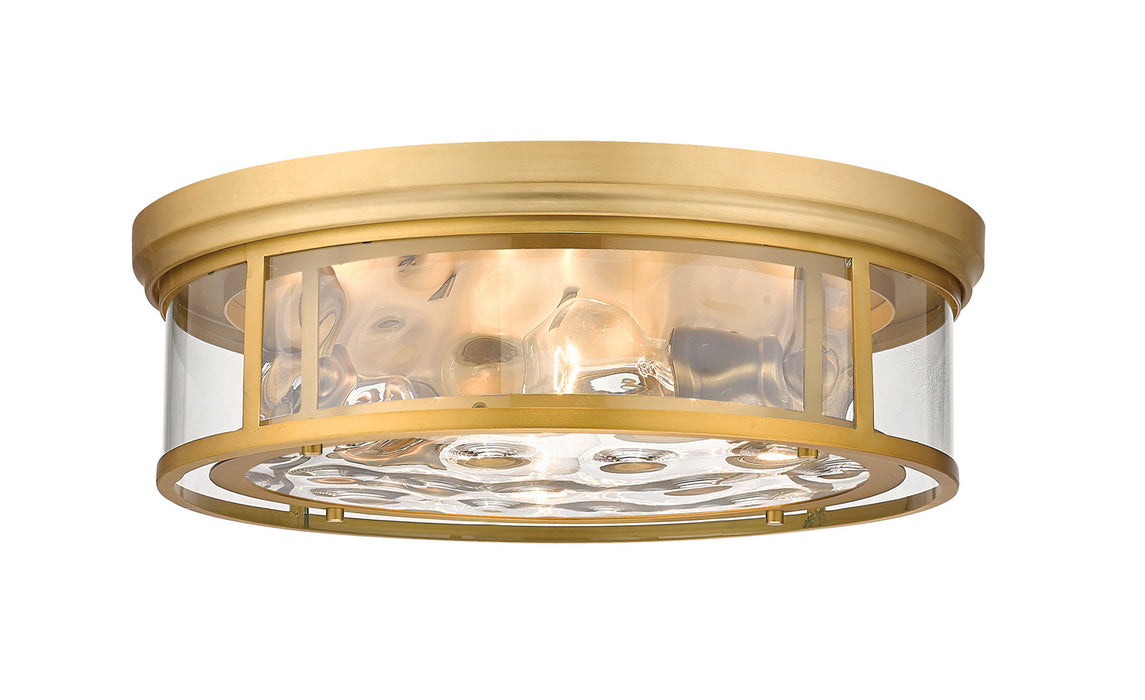 Z-Lite 493F4-OBR Four Light Flush Mount, Olde Brass