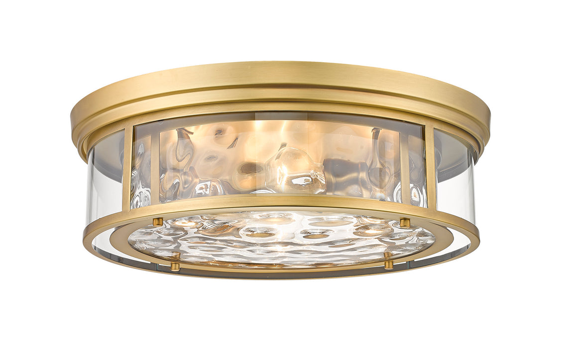 Z-Lite 493F4-RB Four Light Flush Mount, Rubbed Brass