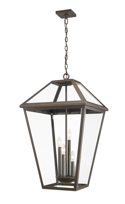 Z-Lite 579CHXLX-ORB Four Light Outdoor Chain Mount Ceiling Fixture, Oil Rubbed Bronze