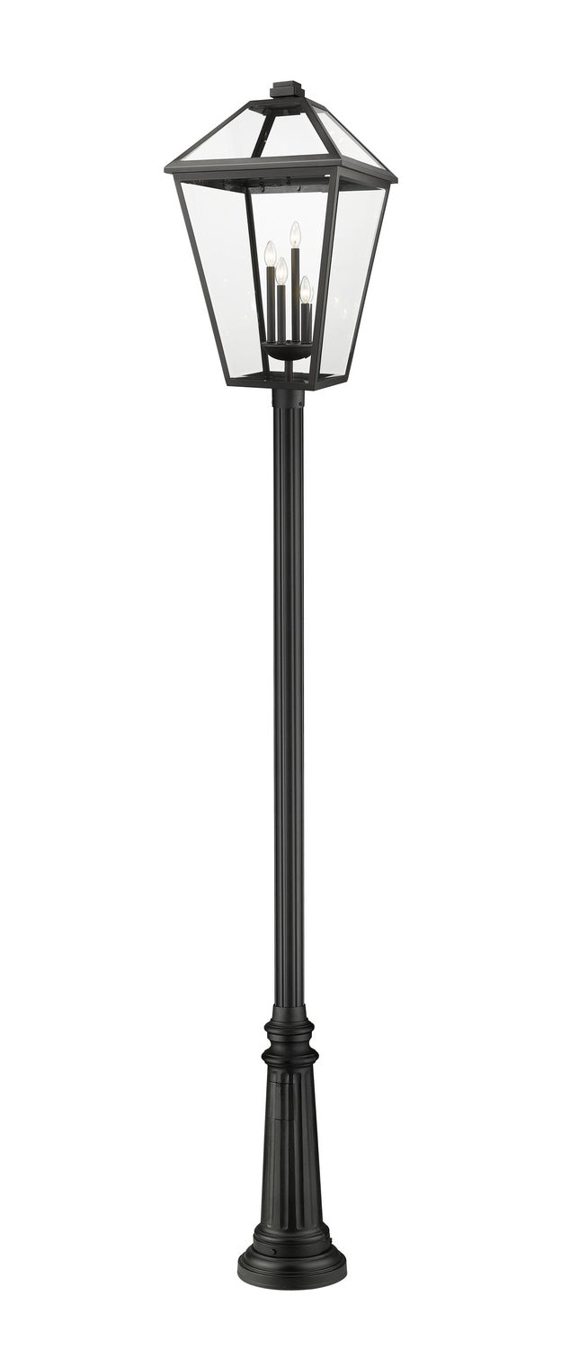Z-Lite 579PHXLXR-511P-BK Four Light Outdoor Post Mounted Fixture, Black
