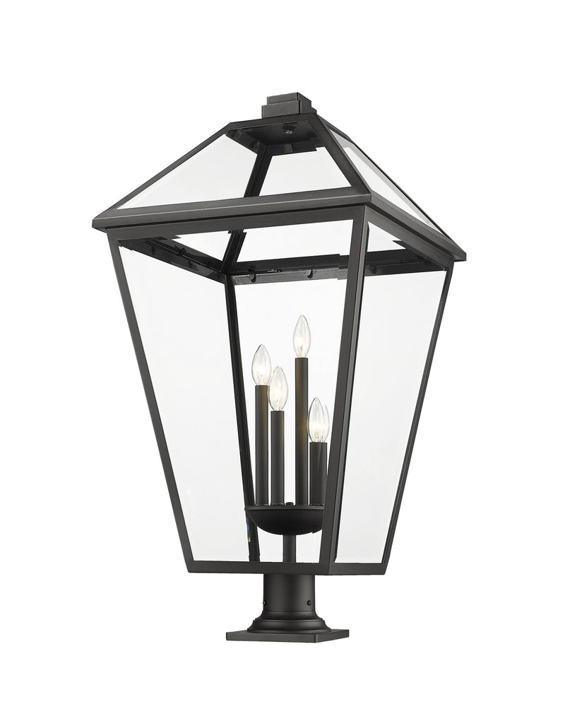 Z-Lite 579PHXLXR-533PM-BK Four Light Outdoor Pier Mounted Fixture, Black