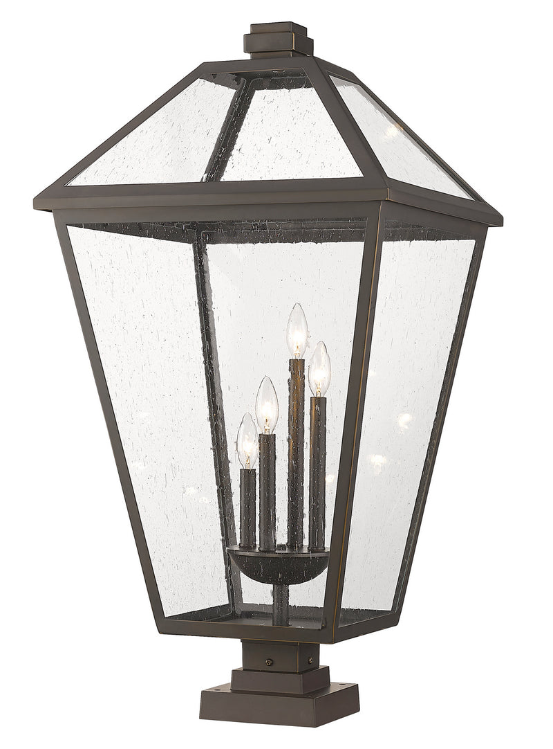 Z-Lite 579PHXLXS-SQPM-ORB Four Light Outdoor Pier Mounted Fixture, Oil Rubbed Bronze