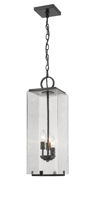 Z-Lite 592CHB-BK Three Light Outdoor Chain Mount Ceiling Fixture, Black