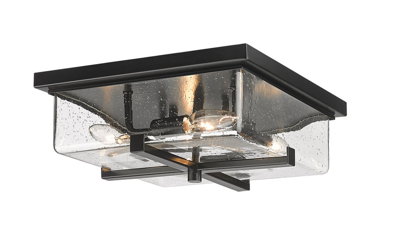 Z-Lite 592F-BK Four Light Outdoor Flush Mount, Black