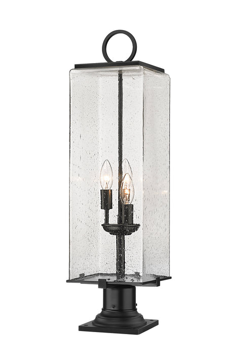 Z-Lite 592PHBR-533PM-BK Three Light Outdoor Pier Mounted Fixture, Black
