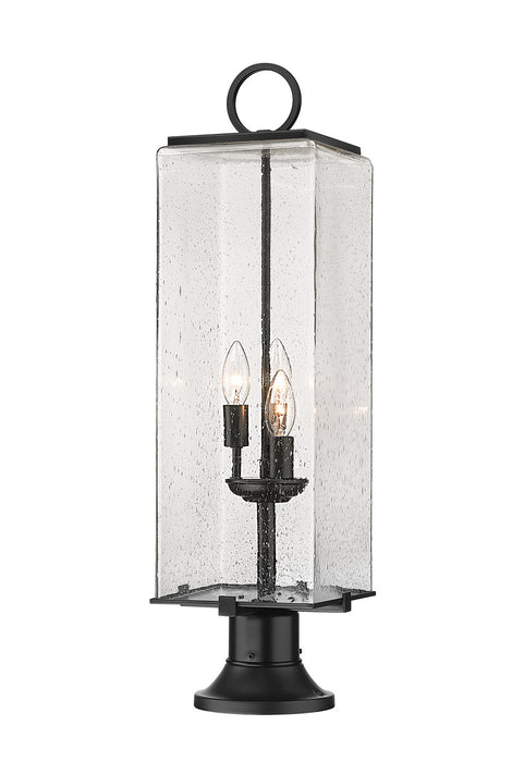 Z-Lite 592PHBR-553PM-BK Three Light Outdoor Pier Mounted Fixture, Black