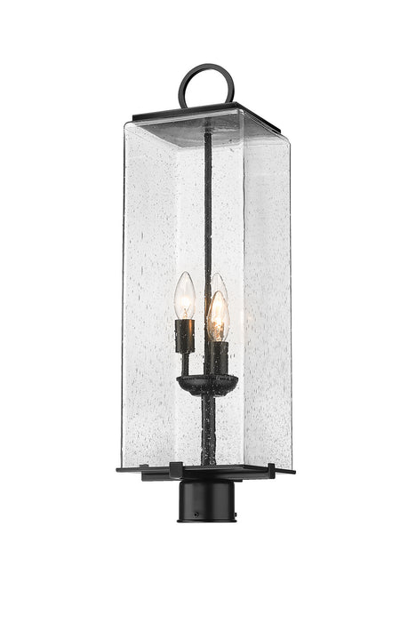 Z-Lite 592PHBR-BK Three Light Outdoor Post Mount Fixture, Black