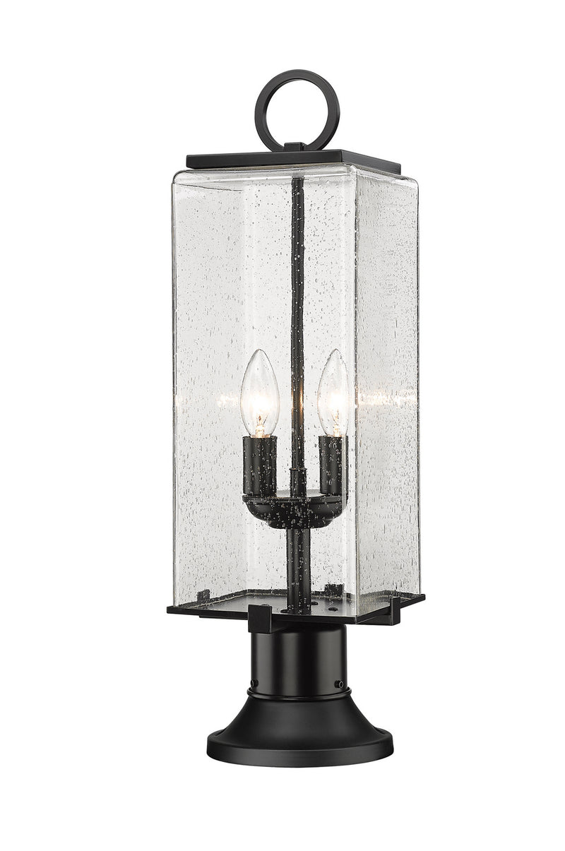Z-Lite 592PHMR-553PM-BK Two Light Outdoor Pier Mounted Fixture, Black