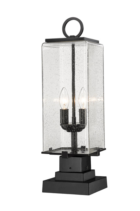 Z-Lite 592PHMS-SQPM-BK Two Light Outdoor Pier Mounted Fixture, Black
