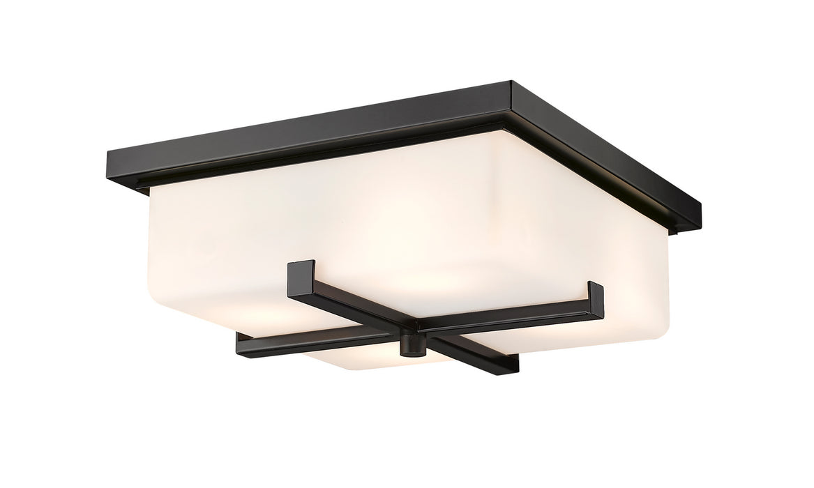 Z-Lite 593F-BK Four Light Outdoor Flush Mount, Black