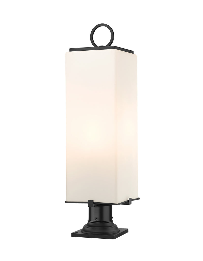 Z-Lite 593PHBR-533PM-BK Three Light Outdoor Pier Mounted Fixture, Black