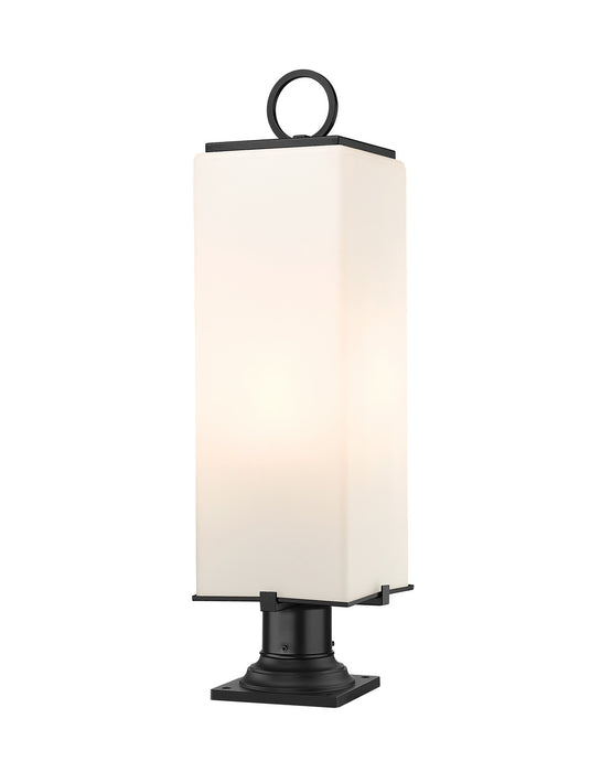 Z-Lite 593PHBR-533PM-BK Three Light Outdoor Pier Mounted Fixture, Black