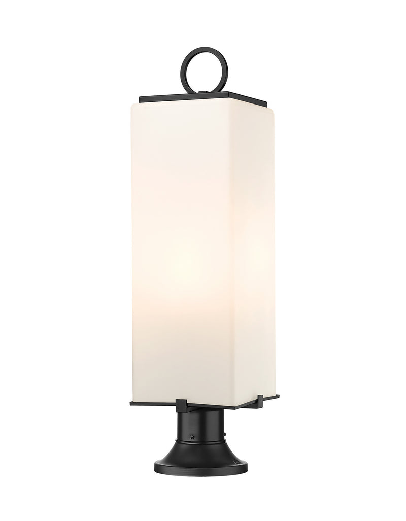 Z-Lite 593PHBR-553PM-BK Three Light Outdoor Pier Mounted Fixture, Black