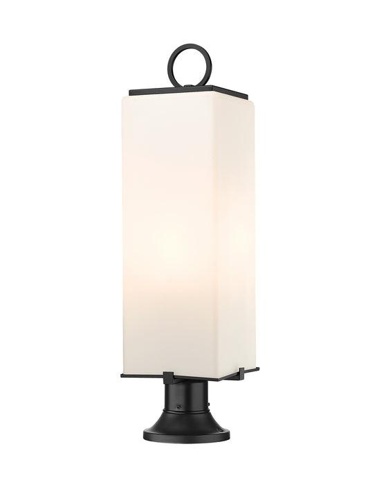 Z-Lite 593PHBR-553PM-BK Three Light Outdoor Pier Mounted Fixture, Black
