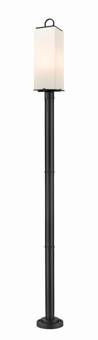 Z-Lite 593PHBR-567P-BK Three Light Outdoor Post Mounted Fixture, Black