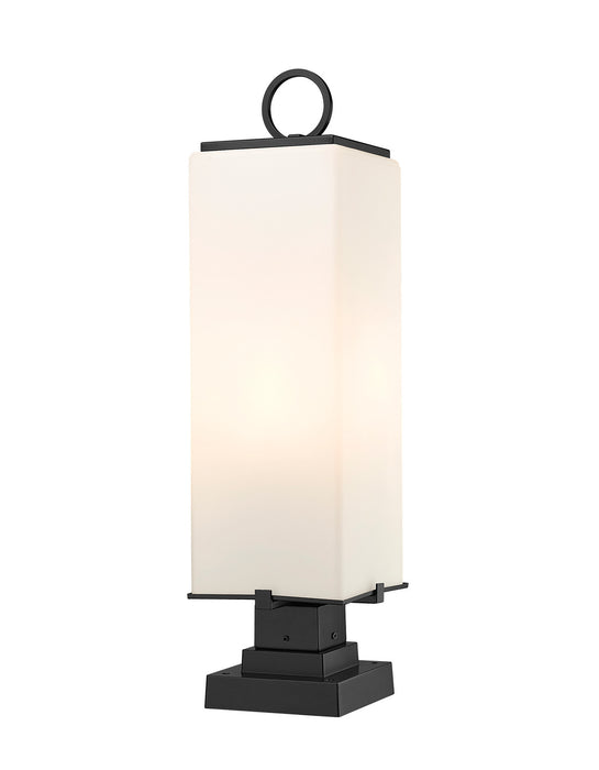 Z-Lite 593PHBS-SQPM-BK Three Light Outdoor Pier Mounted Fixture, Black