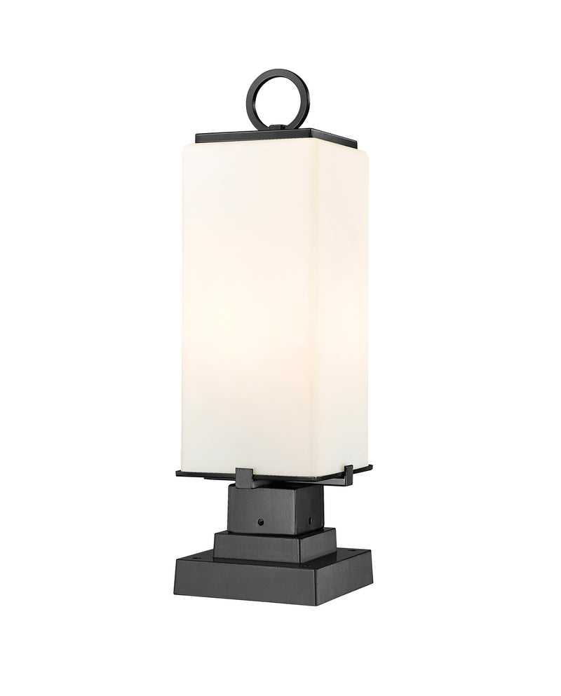 Z-Lite 593PHMS-SQPM-BK Two Light Outdoor Pier Mounted Fixture, Black