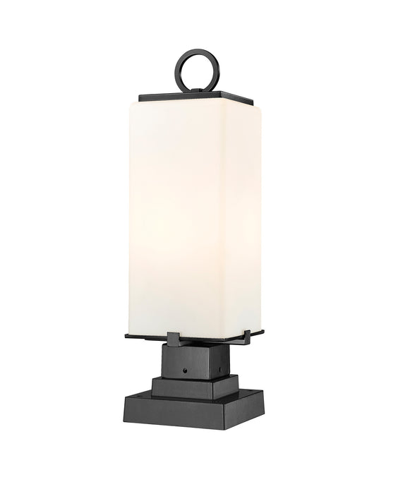 Z-Lite 593PHMS-SQPM-BK Two Light Outdoor Pier Mounted Fixture, Black