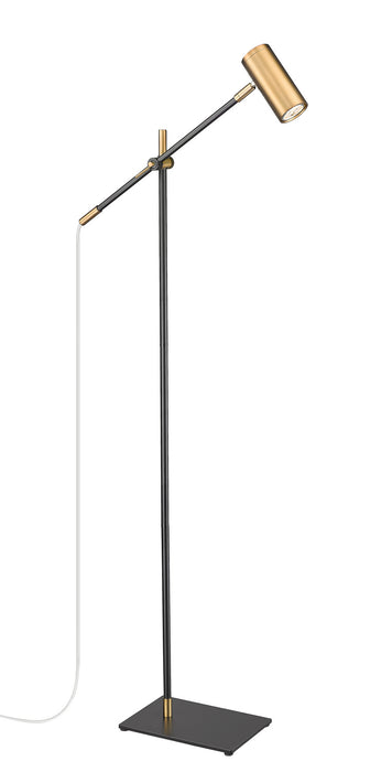 Z-Lite 814FL-MB-OBR One Light Floor Lamp, Matte Black + Olde Brass