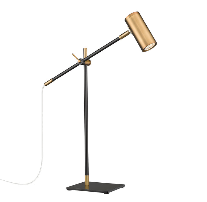 Z-Lite 814TL-MB-OBR One Light Table Lamp, Matte Black + Olde Brass