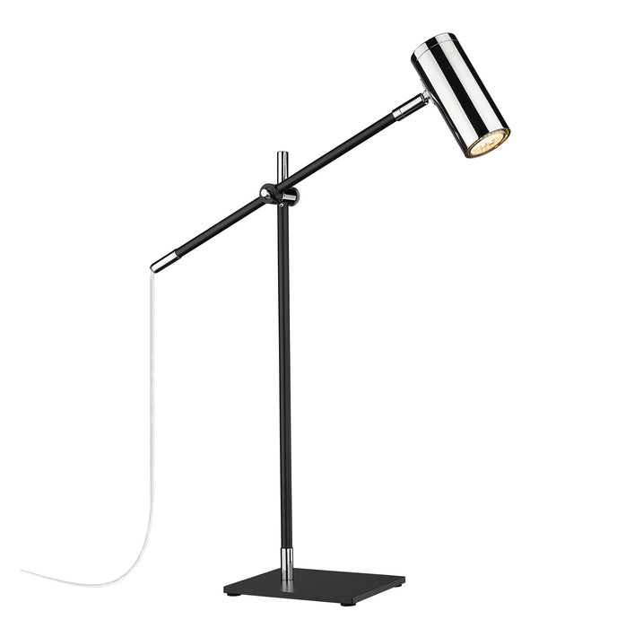 Z-Lite 814TL-MB-PN One Light Table Lamp, Matte Black + Polished Nickel