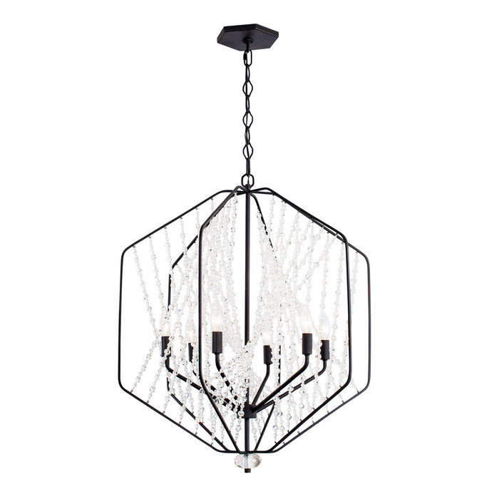 Varaluz 321P06CB Six Light Pendant, Carbon