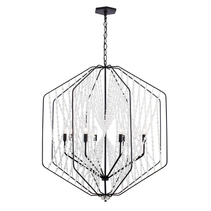 Varaluz 321P08CB Eight Light Pendant, Carbon