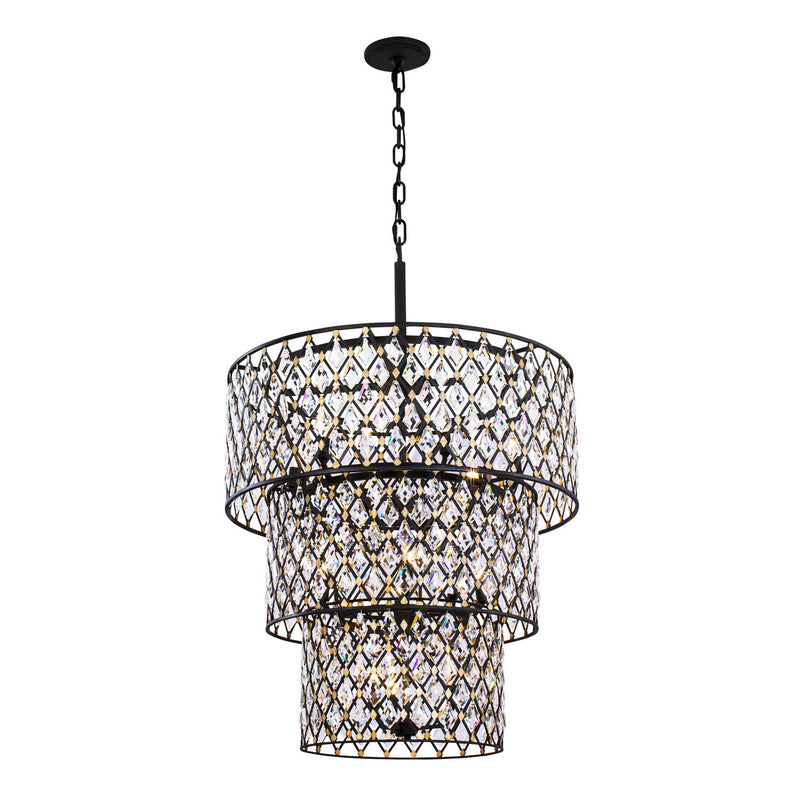 Varaluz 345C13CBHG 13 Light Chandelier, Carbon/Havana Gold