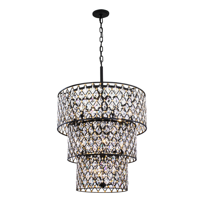 Varaluz 345C13CBHG 13 Light Chandelier, Carbon/Havana Gold