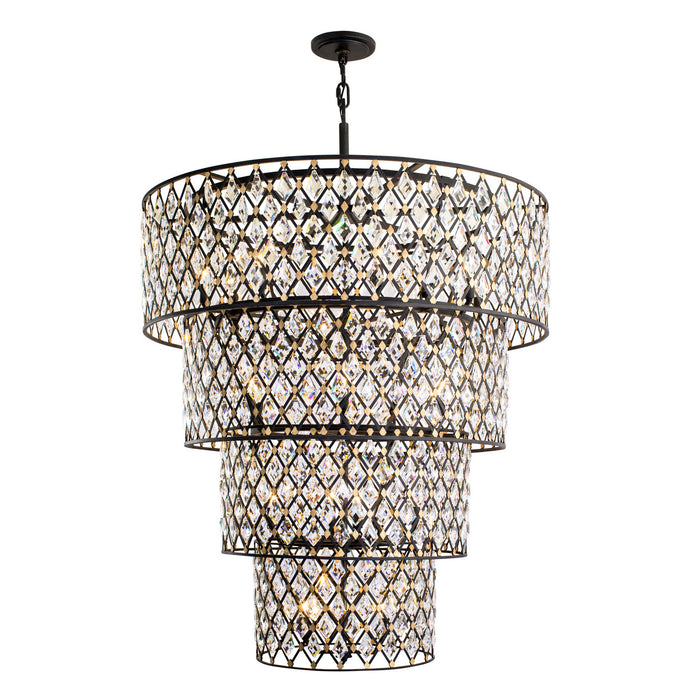Varaluz 345C21CBHG 21 Light Chandelier, Carbon/Havana Gold