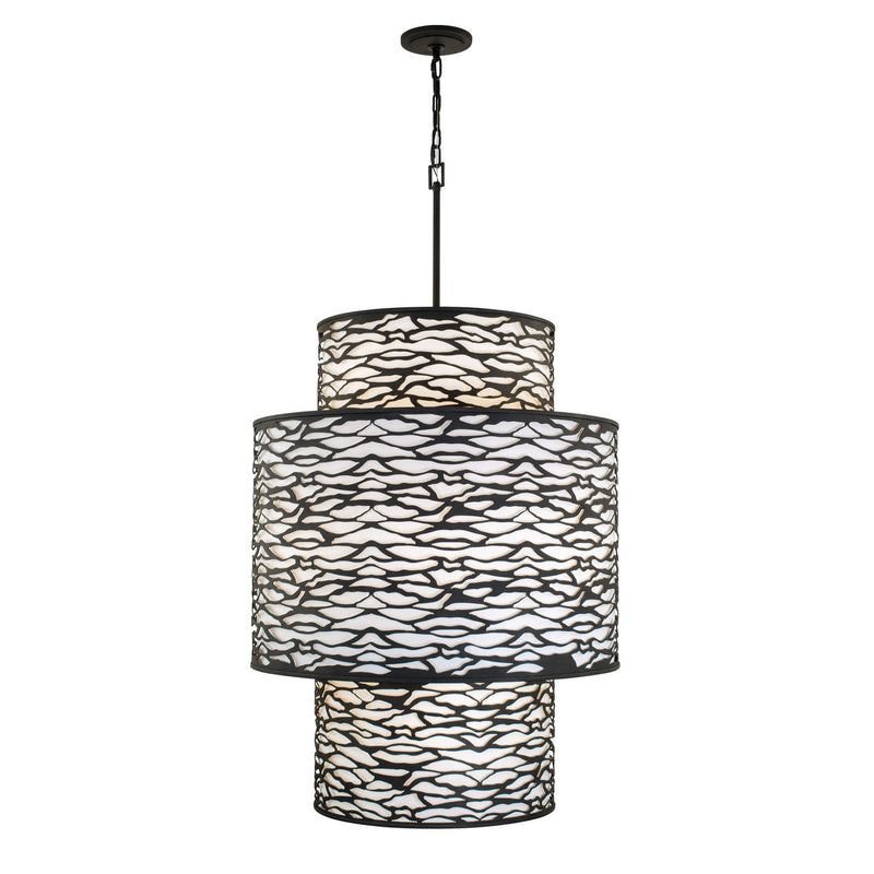 Varaluz 348F16CB 16 Light Foyer Pendant, Carbon Black