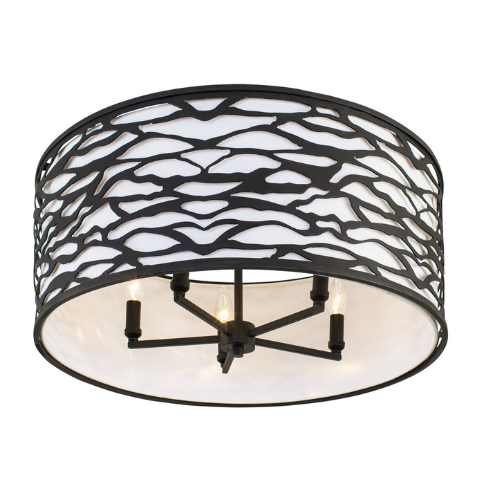 Varaluz 348S05CB Five Light Convertible Semi-Flush/Pendant, Carbon
