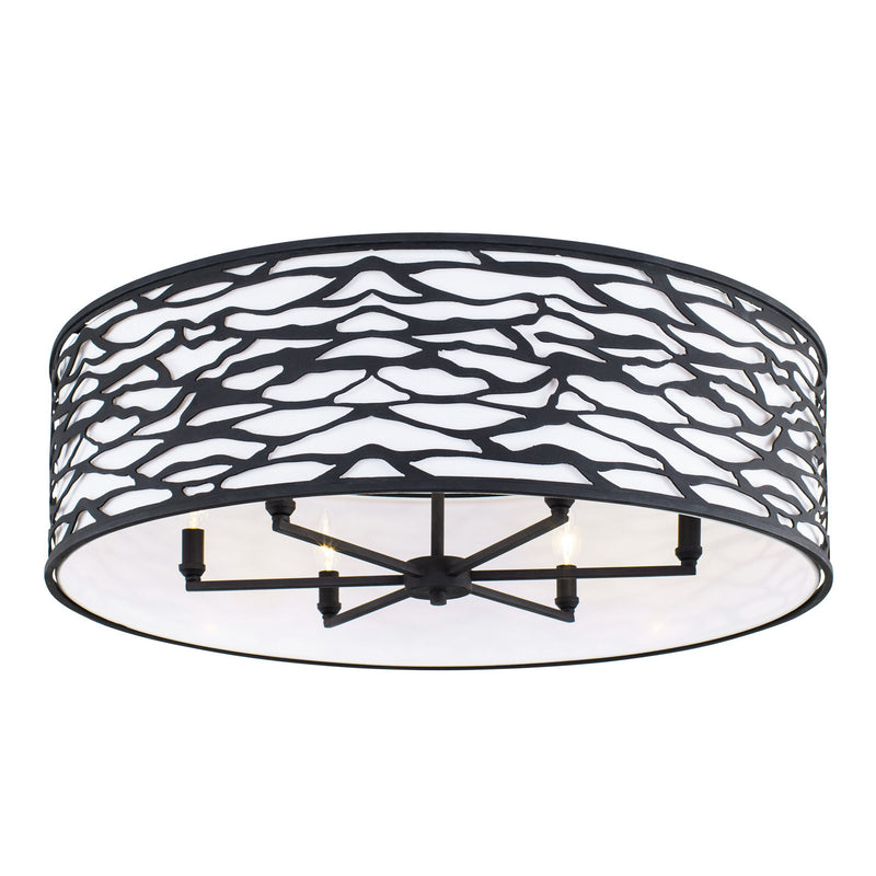 Varaluz 348S06CB Six Light Convertible Semi-Flush/Pendant, Carbon