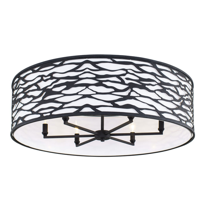 Varaluz 348S06CB Six Light Convertible Semi-Flush/Pendant, Carbon