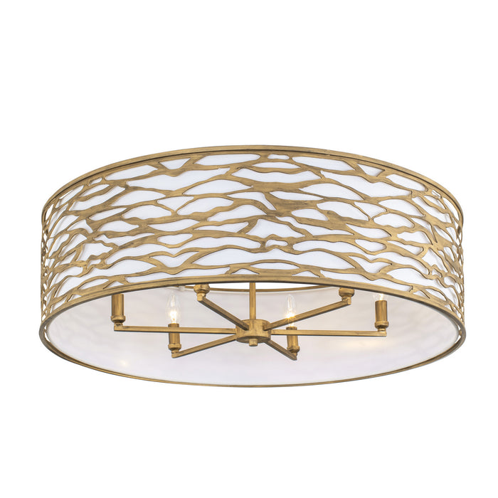 Varaluz 348S06HG Six Light Convertible Semi-Flush/Pendant, Havana Gold
