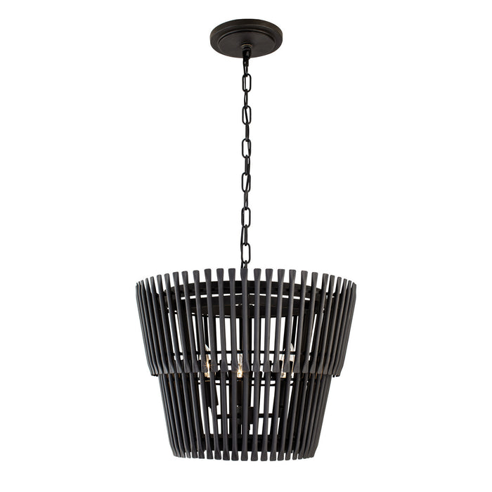 Varaluz 355P03CB Three Light Pendant, Carbon